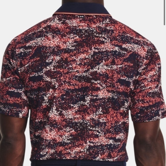 Under Armour Men's ISO Chill Edge Golf Polo, Midnight Navy/Venom Red Size - Picture 3 of 9